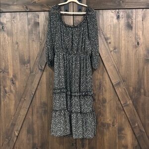 Elegant Black Floral Dress